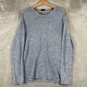 Strellson Knit Sweater Pullover Mens Large‎ Blue Heathered Jumper Switzerland